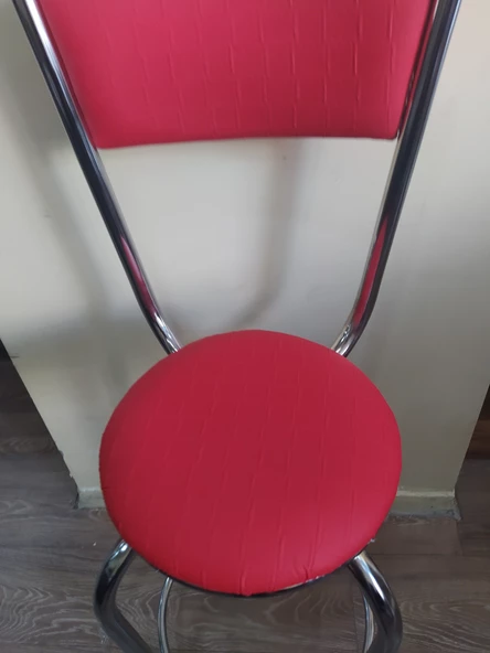 Sandalye ST 4565 BAR Yüksek Pembe FUŞYA 1ad Metal Çelik nikelaj Suni deri döşeme - 7