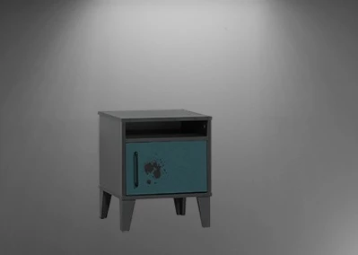 Komodin Urlu 14503 MİX SARI İnovasyon Model Dolaplı ANTRASİT - PETROL MAVİ Yüksek Ayak - 4