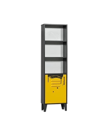 Kitaplık Urlu 14502 MİX SARI İnovasyon Model Dolap İki Raf GRİ-SARI Kombin El Yapım - 3