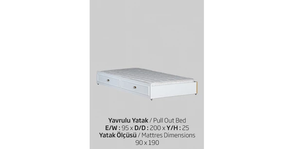 Yavru Karyola 14455 Urlu FLORA İnovasyon Kayın torna yüksek ayak Kutuda sevk El Yapım