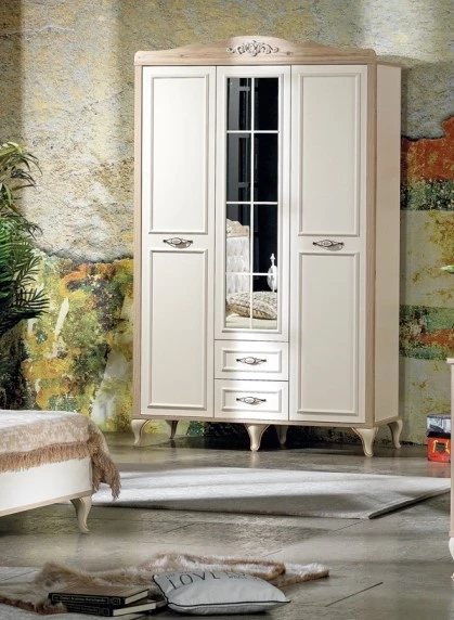 Dolap 14422 Urlu COUNTRY Model 3 kapı Hard BEYAZ suntalem Kalite Yüksek ayak El Yapım - 3