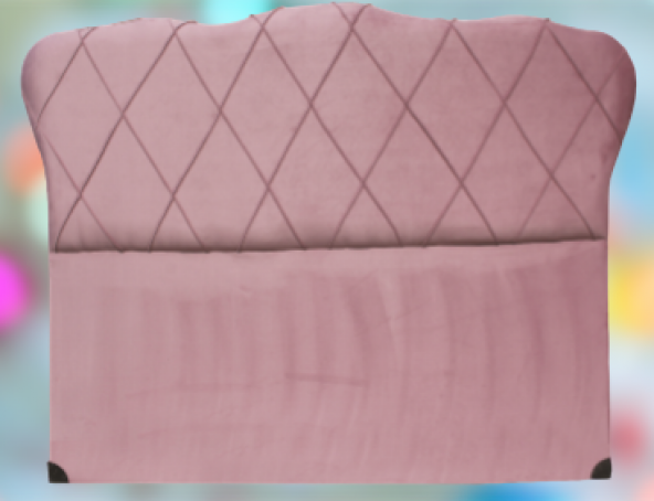 Başlık ALC GONDOL Model150 Cm Kapitone Baby Face PEMBE RENK Kumaş Döşem El Yapım - Resim 3