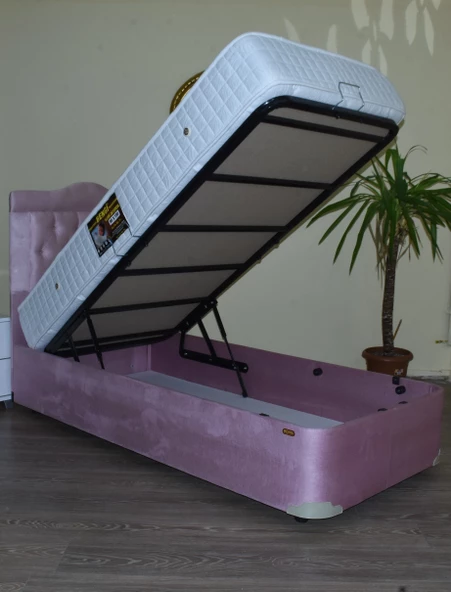 Baza Yatak Başlık Ortopedik 14236 Yatak Taytüy Mavi Silin Metal 90*190 ElYapım - 4