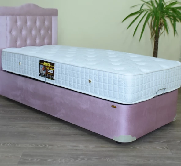 Baza Yatak Başlık Ortopedik 14236 Yatak Taytüy Mavi Silin Metal 90*190 ElYapım - 3