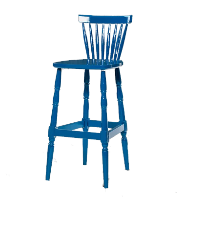Sandalye 14227 ST Zus282 MİLENYUM Bar Kayın RETRO Ayak Parlak Mavi El Yapım ürün görseli 1