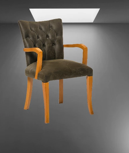 Sandalye 14223 Zus160 KOLÇAKLI Model Kayın Ayak Doğal renk Babyface kumaş kapiton - Resim 4