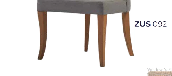 Sandalye 14211 Zus092 Kapitone Kavrar Sırt Berjer Model Kayın Ayak Gri Döşem Kumş - 5