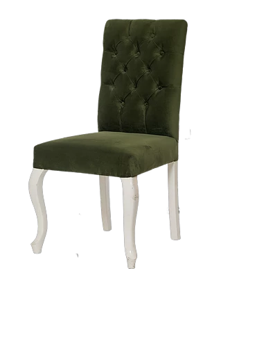 Sandalye ST 14209 Zus073 Kapiton Kayın ASLAN Ayak Parlak Beyaz Babyface Yeşil Döşem ürün görseli