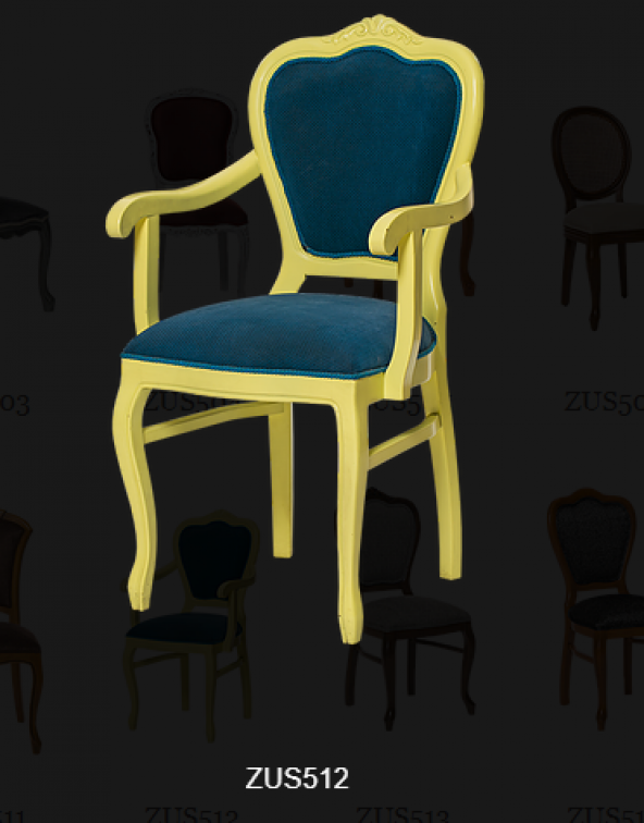 Sandalye Zus512-22 KOLÇAKLI Kelebek Model AVANGART Aslan ayak Babyface Turkuaz döşeme El Yapım - 3