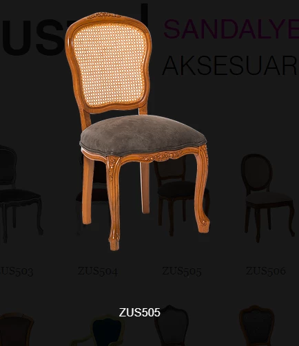 Sandalye ST 14201 Zus505-024 HASIR SIRT Model AVANGART Aslan ayak Anrasit El Yapı - Resim 3