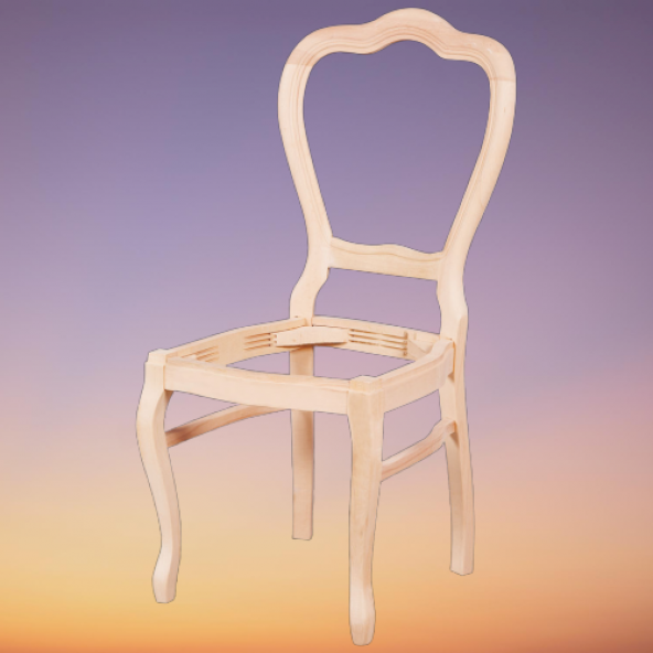 Sandalye ST AVANGART Klasik Model 4ad Kayın Aslan ayak HAM Natüre Mobilya El Yapı