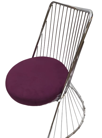 Sandalye TEL 14150 Model Metal Nikelaj Sepet ayak 4Ad Babyface kumaş döşeme El Yapım