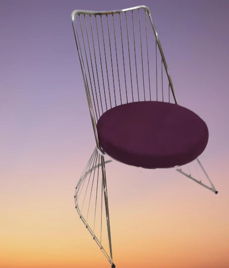 Sandalye TEL 14150 Model Metal Nikelaj Sepet ayak 4Ad Babyface kumaş döşeme El Yapım - 4