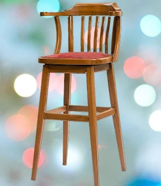 Sandalye ST 14155 Zus269 YÜKSEK BAR DÖNER Klasik Model Kayın Ceviz El Yapım - Resim 3