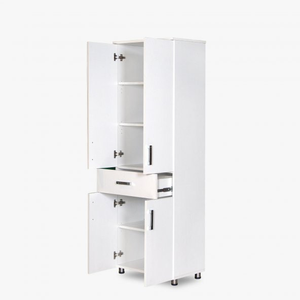 Çok Amaç 14018 Dolap BEYAZ Hard Model Parlak Beyaz Suntalam 180 Kutusevk El Yapım - 2