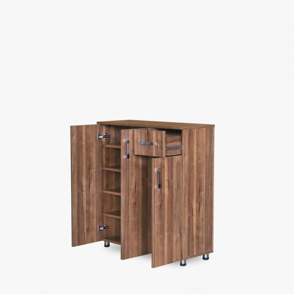 Ayakkabılık 14016 Çok Amaç Model Parlak Ceviz Hard suntalem Demonte 5raf El Yapım - 2