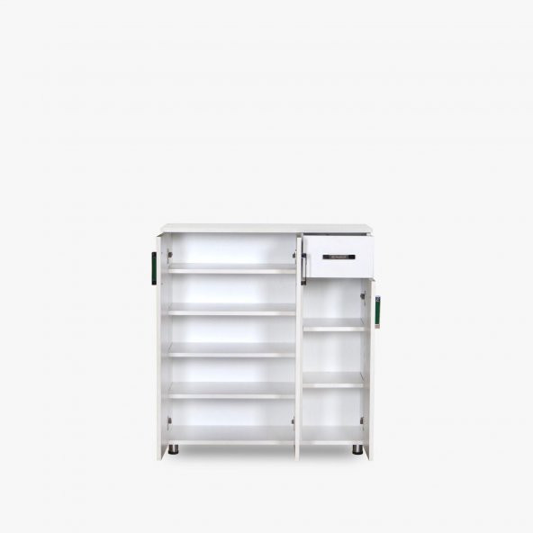 Ayakkabılık 14014 Çok Amaç Model Parlak BEYAZ Hard suntalem Demonta 5raf El Yapı - 3