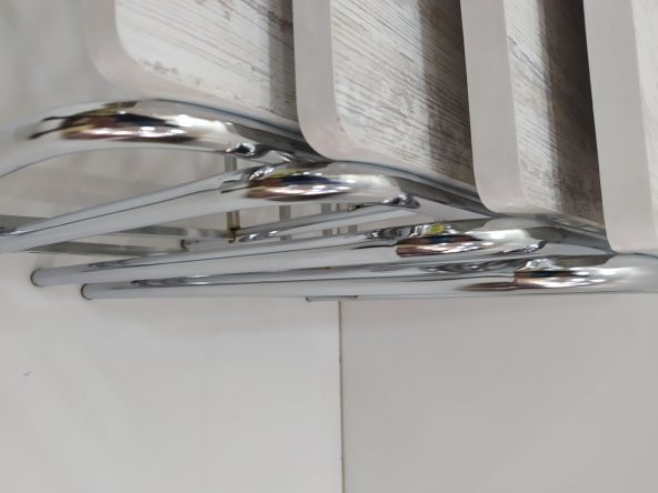 Zigon Sehpa 14005 Demet Metal Model Nikelaj Ayak Ahşap Mermr Dalga Desen El Yapım - 3