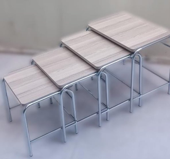 Zigon Sehpa demet 14007 Metal Model metal Nikelaj Ayak Somon Desen El Yapım - 2