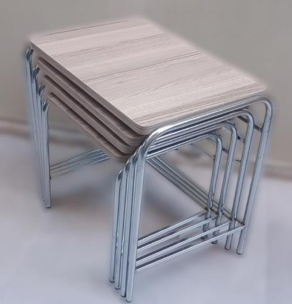 Zigon Sehpa demet 14007 Metal Model metal Nikelaj Ayak Somon Desen El Yapım - 5