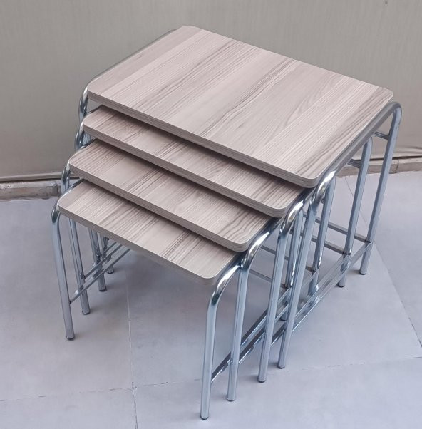 Zigon Sehpa demet 14007 Metal Model metal Nikelaj Ayak Somon Desen El Yapım - 10