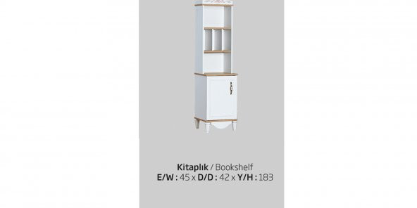 Kitaplık Urlu 13948 FLORA İnovasyon Model Kayın torna kalite yüksek ayak El Yapım - 2