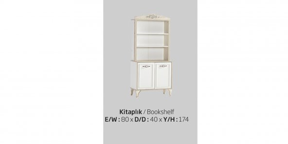 Kitaplık Urlu 13937 COUNTRY Beyaz İnovasyon Model Kalite Suntalem Demonte ürün El Yapım - 2