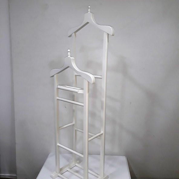 Dilsiz Uşak 13930 Ahşap Gürgen Çift Tepe Beyaz Lake Askılık Kayın DEMONTE El Yapı - 4