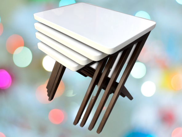 Zigon 13916 ÇAPRAZ AYAK Model Sehpa Kayın ayak Parlak Beyaz-CEVİZ Lake El Yapım - Resim 4