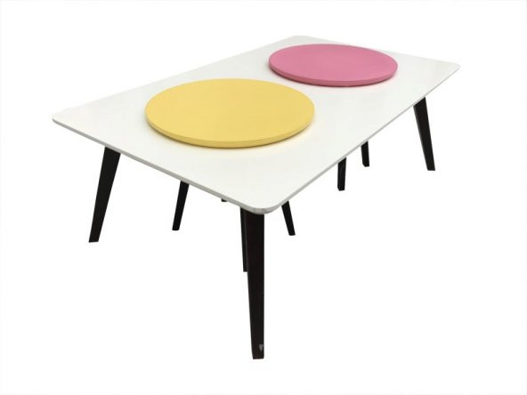 ORTA ZİGON 13915 sehpa Tk Model Kayın torna RETRO ayak MDF tabla Parlak renkle ürün görseli