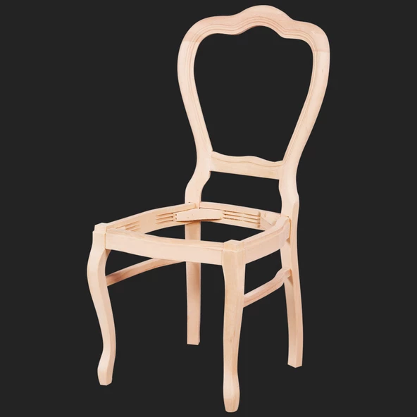 Sandalye S13877 AVANGART Klasik Model Kayın Torna Aslan ayak HAM Natüre El Yapım - Resim 2