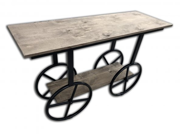 Dresuar 13885 AT ARABA Teker Model Kayın Gövde Natüre Farklı çizgi El Yapım - 2