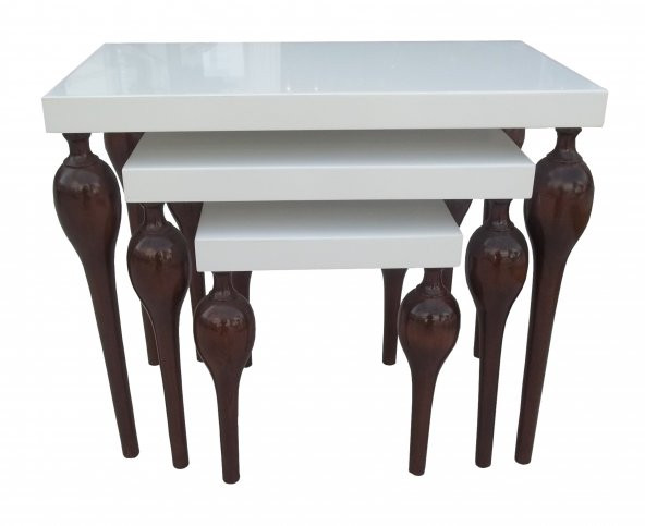 Zigon ILGZ 13878 Tombul Klasik Model Kayın ayak kaplama beyaz-Ceviz uyum Elyapım