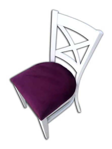 Sandalye 13844 ÇAPRAZ model Kayın RETRO Ayak Babyface kumaş Döşem Parlak Beyaz - Resim 3