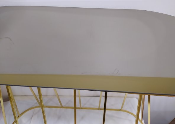 Dresuar 13850 CADDE Metal çelik GOLD renk kaplama SİYAH TEMPER Cam Ayna El yapım - 5