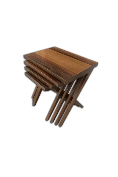 Zigon 13843 ÇAPRAZ AYAK Model Kayın Torna ayak Parlak CEVİZ Renk Lake El Yapım - 3