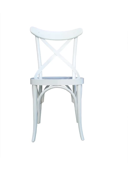 Sandalye 13849 Çapraz model Kayın RETRO Ayak Babyface kumaş Döşeme Parlak Beyaz