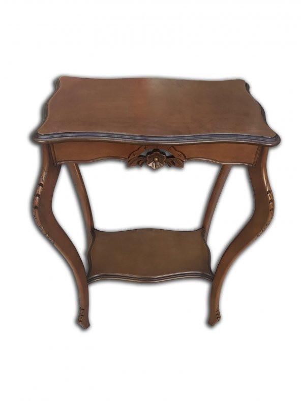 Fiskos 13829 Çiçeklik Oyma Model Parlak Kaplama Kayın tabla ayak Ceviz El Yapım - Resim 2