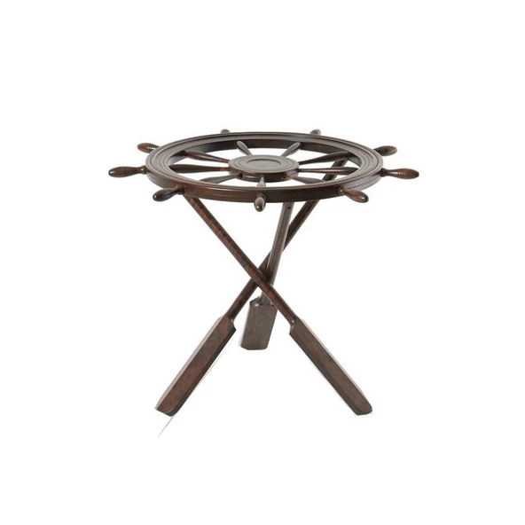 Orta sehpa 13824 Dümen Model Kayın Çapraz X Ayak Parlak Ceviz Lake Boya El Yapım - Resim 2