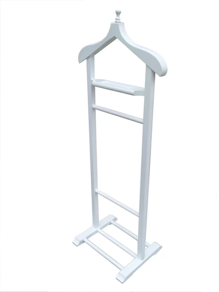 Dilsiz Uşak 13762 Ahşap Tek Tepe Beyaz Lake Askılık Ahşap Kayın Ağaç El yapım