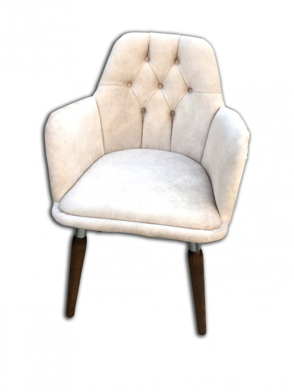 Berjer Takım 13783 Model Kayın Aslan Ayak Parlak Ceviz Kalite KREM Kumaş Kapitone - 2