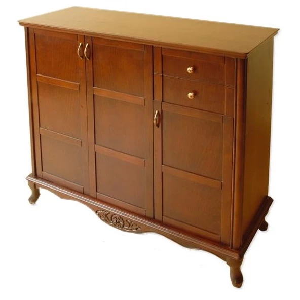 Ayakkabılık 13736 ASLAN Klasik Model Kayın PARLAK Ceviz RENK Natüre 2Çek El Yapım - 3