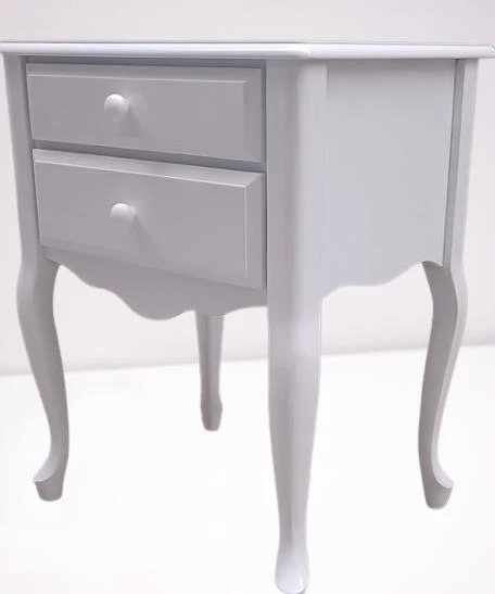 Komodin 13750 Klasik Model Kayın Aslan ayak Parlak BEYAZ Renk Porselen Kulp El Yapım - 7