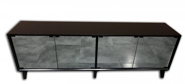 TV Sehpa 13722 ST Modern Konik Ayna Parlak Gri modern Kayın etro ayak 160 Elyapı - 5