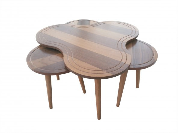 Orta Sehpa Zigon 13707 PAPATYA Ceviz Kaplam Kayın Retro Ayak Mdf tabla El yapım - 4