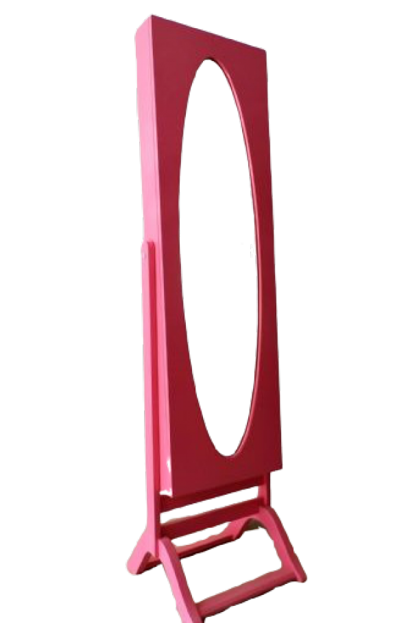 Ayna 13621 Takı Dolabı Boy aynası MDF Parlak PEMBE Lake Natüre Klasik El Yapım - 3