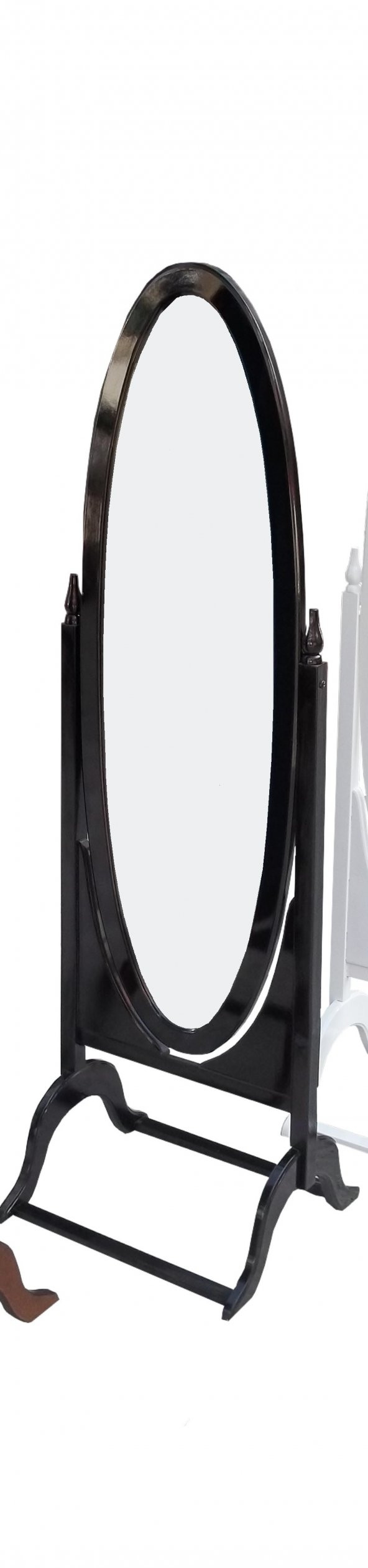 Ayna 13620 Boy Oval Ahşap Kayın Ve MDF iskelet. Parlak Ceviz Lake Ayna El Yapım - 2