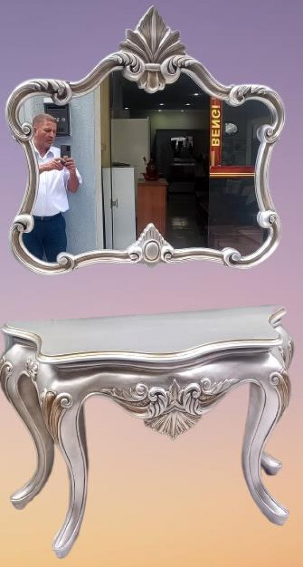 Dresuar 13509 AVANGART ASLAN Model Polyestr döküm eskitm GRİ-Kahve Renk nakış - 4