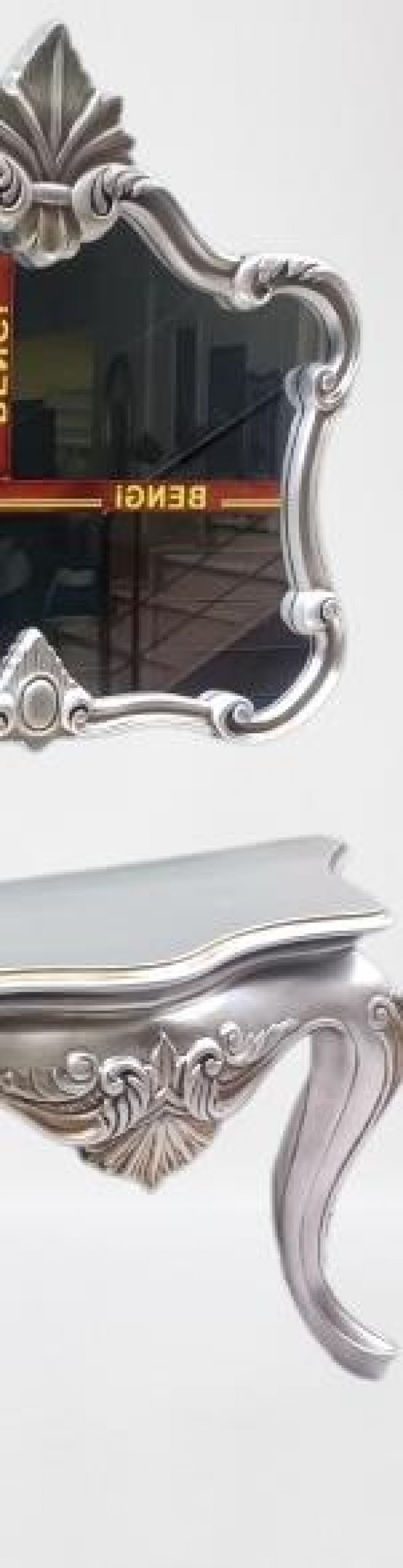 Dresuar 13509 AVANGART ASLAN Model Polyestr döküm eskitm GRİ-Kahve Renk nakış - 6
