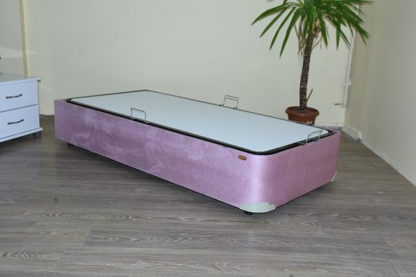 Baza Sandıklı 13426 TAY TÜY PEMBE Kumaş MODEL Metal Fırın Boya 90*190 El Yapım - 4